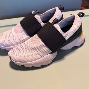 Sorel White and Black Slip-On Sneakers